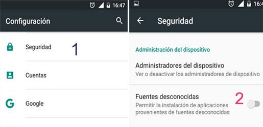 fuentes desconocidas android 6