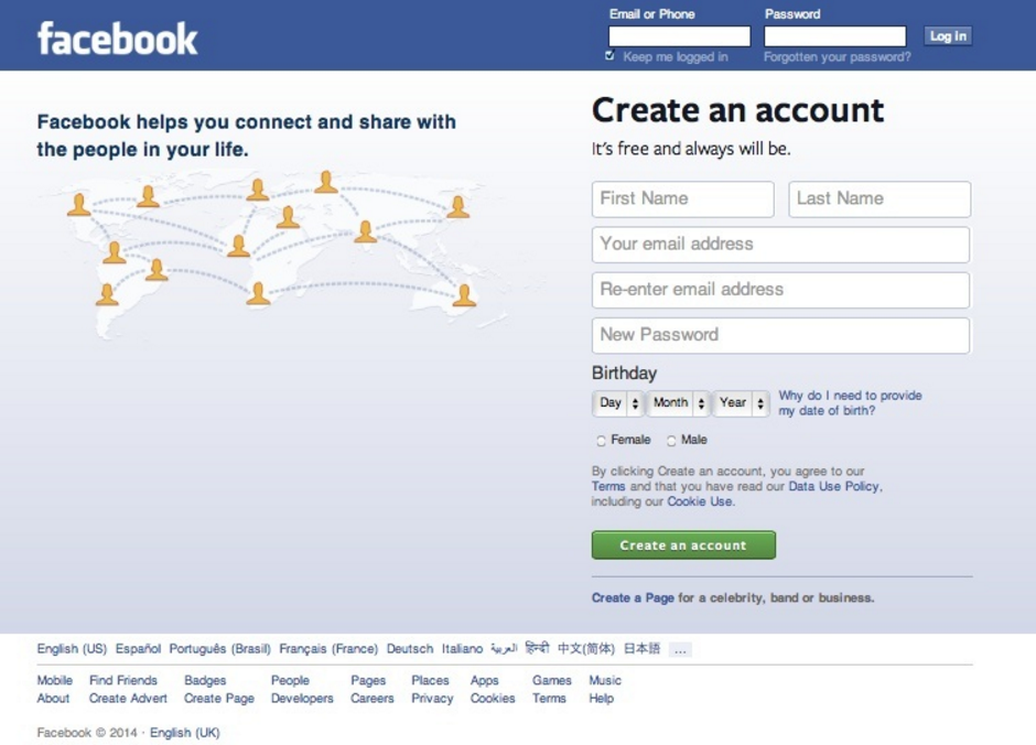 Facebook LogIn Page Through The Years And Facebook Trivias From 2004