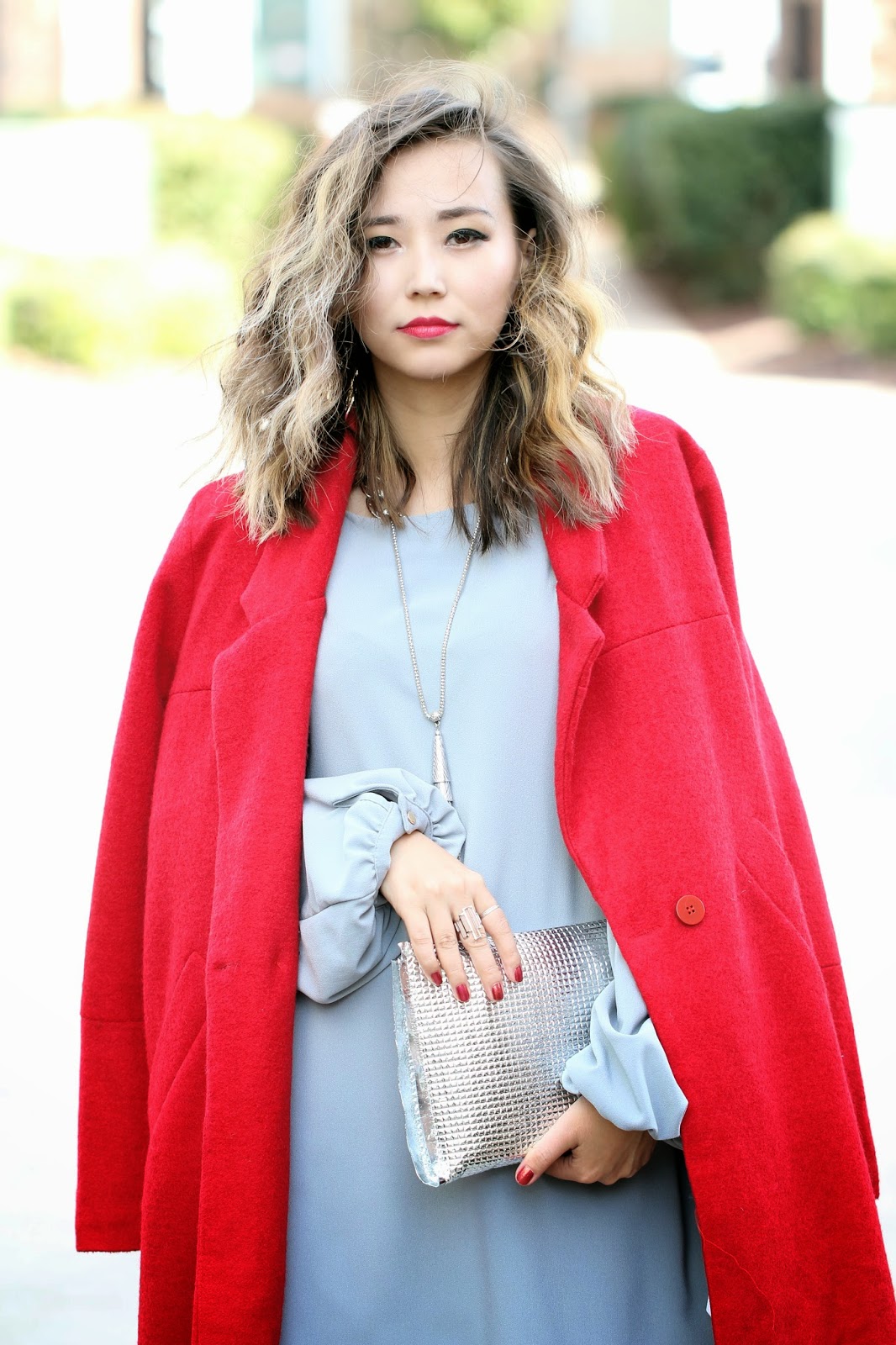 COLOUR COMBO BABY BLUE AND RED Miss Rich