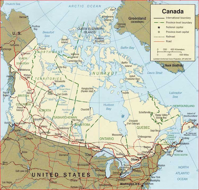 Gambar Peta politik Kanada