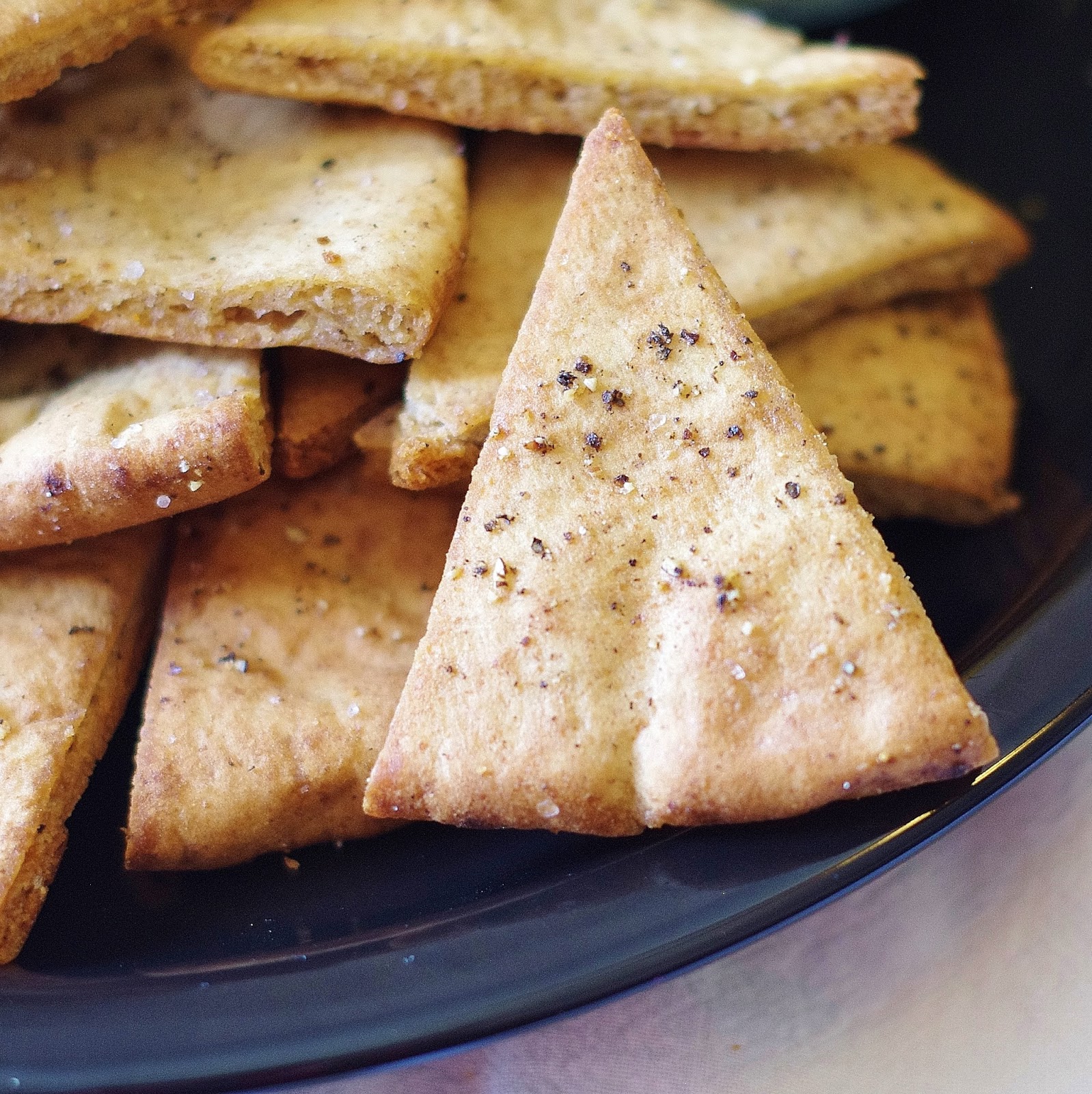 Sage Trifle "Homemade" Pita Chips with Sea Salt and Cracked Black Pepper