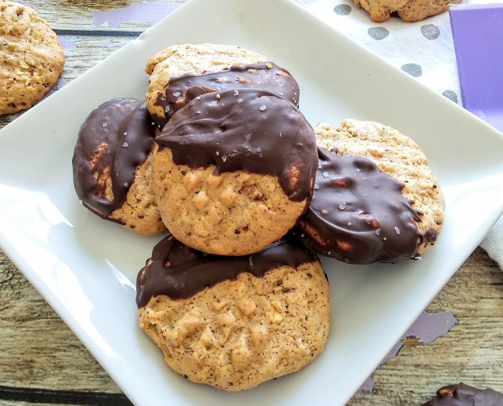 Mom Knows Best Chocolate Dipped Salted Almond Butter Cookies That