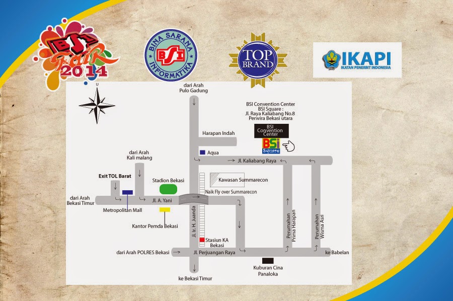 Rute/Jalan menuju BSI Convention Center Kaliabang Bekasi