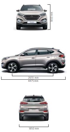 dimensioni hyundai tucson 2015 2016