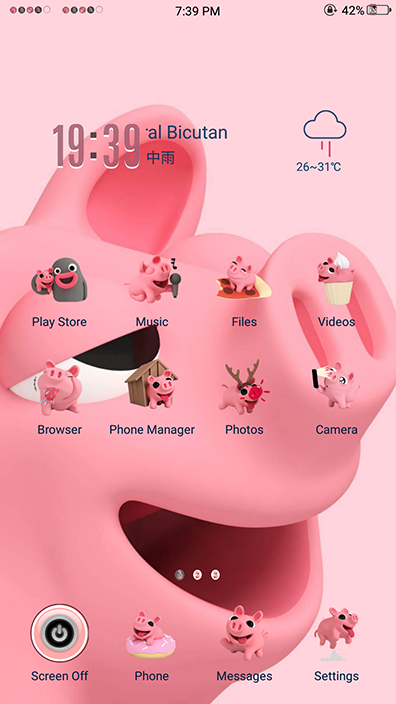 Oppo Theme: Oppo Rosa the Pig Theme