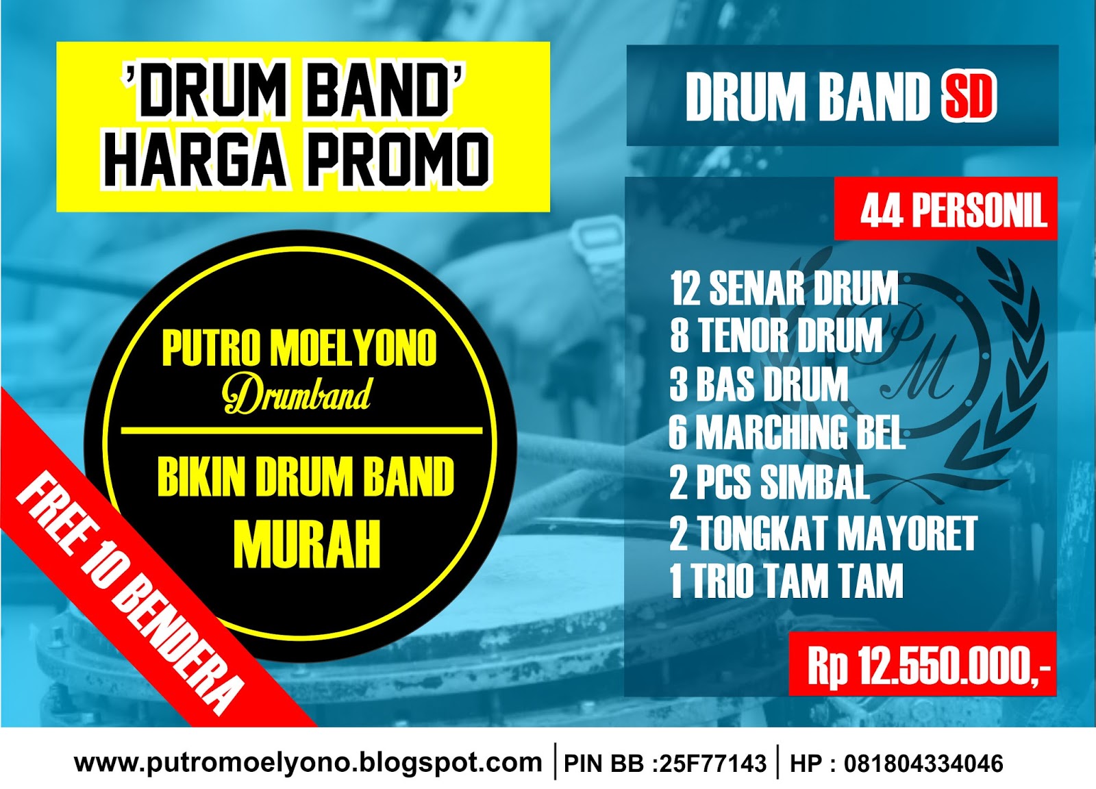 Harga Marching band Drum Band Full Set SMA murah Terbaru 2016 Pusat