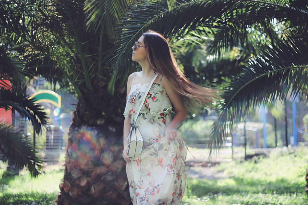 Maxi Tiered Floral Dress Outfit Fashion Blogger Aimerose France