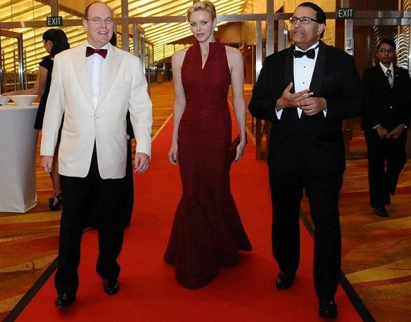 Prince Albert and Princess Charlene attend a gala dinner given in aid of the Prince Albert Foundation