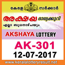 kl result yesterday,lottery results, lotteries results, keralalotteries, kerala lottery, keralalotteryresult, kerala lottery result, kerala lottery result live, kerala lottery   results, kerala lottery today, kerala lottery result today, kerala lottery results today, today kerala lottery result, kerala lottery result 12.7.2017 akshaya lottery ak   301, akshaya lottery, akshaya lottery today result, akshaya lottery result yesterday, akshaya lottery ak301, akshaya lottery 12.7.2017