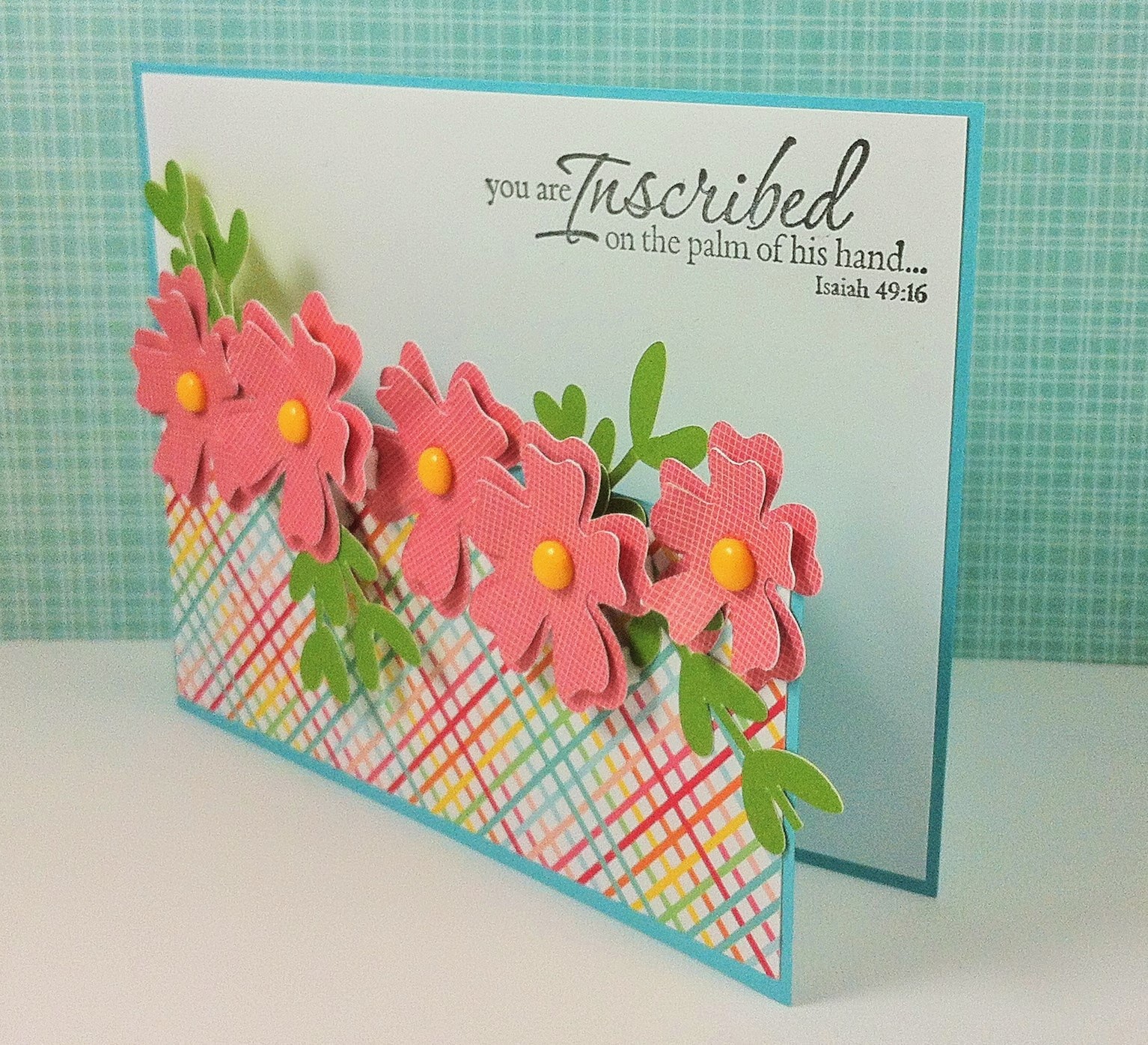 Pink and Paper Flowery Card
