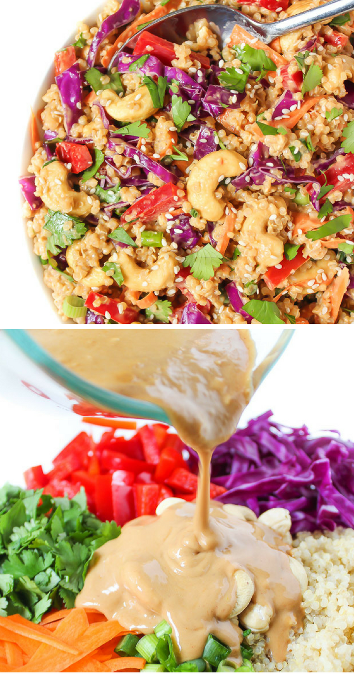 Fresh Thai Quinoa Salad with Peanut Sauce