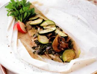 Filetes de Peixe com Curgete e Cogumelos Bimby