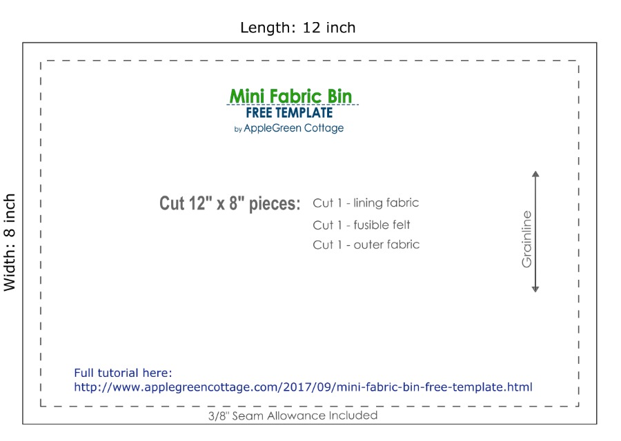 A Mini Fabric Bin Free Template AppleGreen Cottage