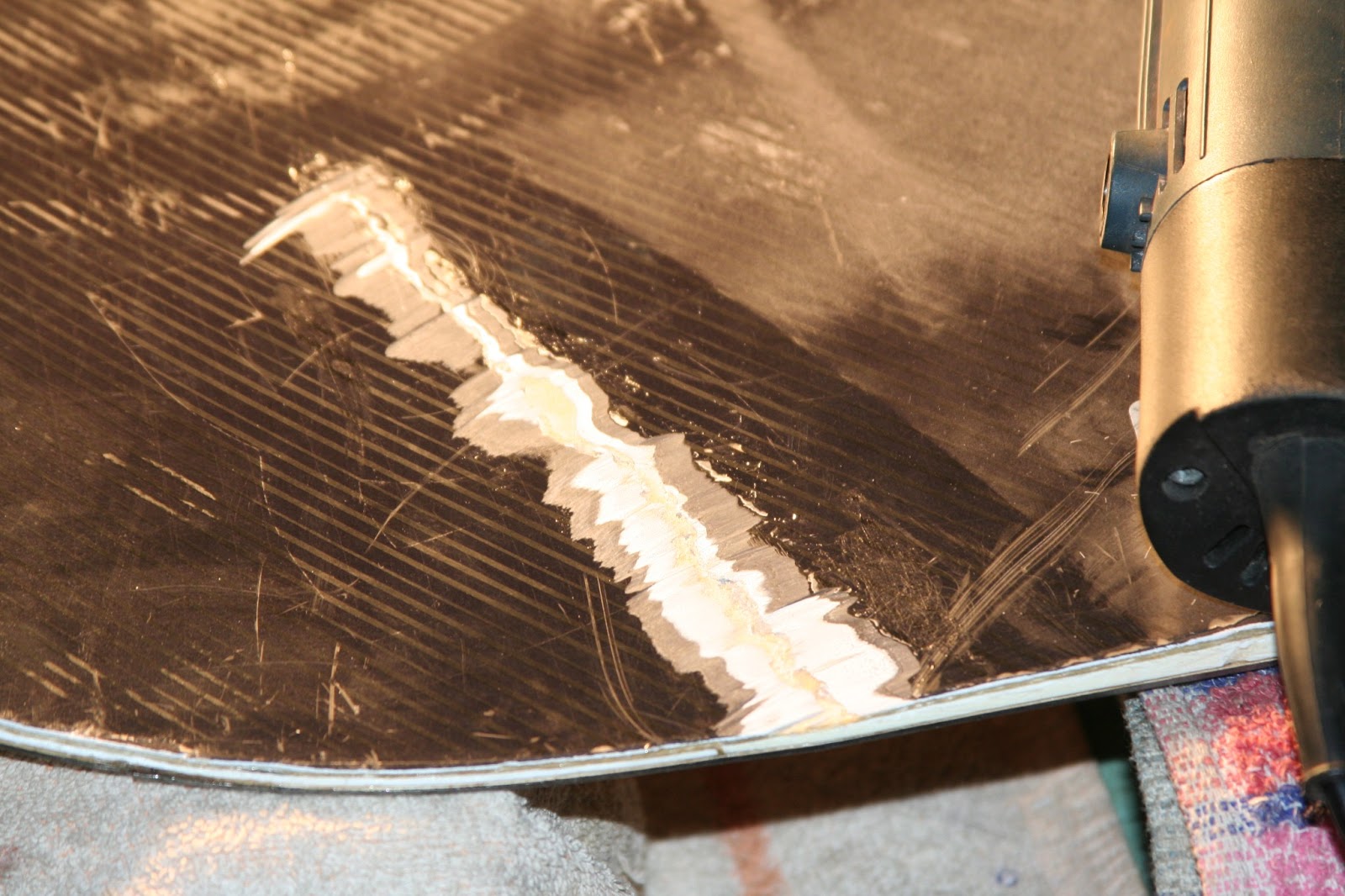 Cracked snowboard fix