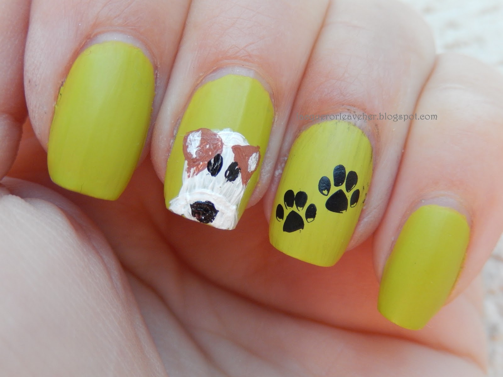 Lacquer or Leave Her! Before & Afters Kitty & Puppy nail art