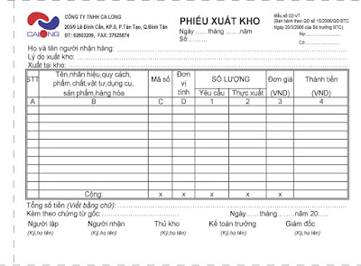 nhận in biểu mẫu xuất kho giá rẻ tại hcm nhận in biểu mẫu xuất kho giá rẻ tại hcm