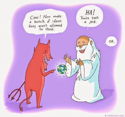 Funny Jerk Satan God Cartoon Picture