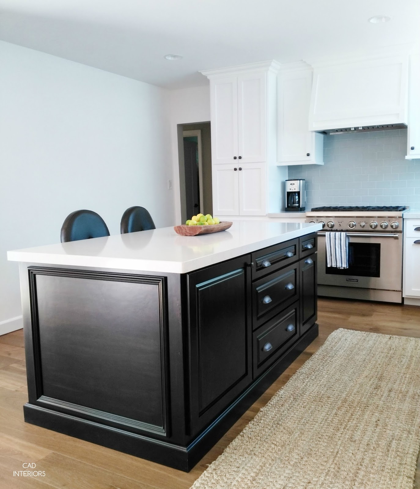 modern interior kitchen design dark wood black island white cabinets