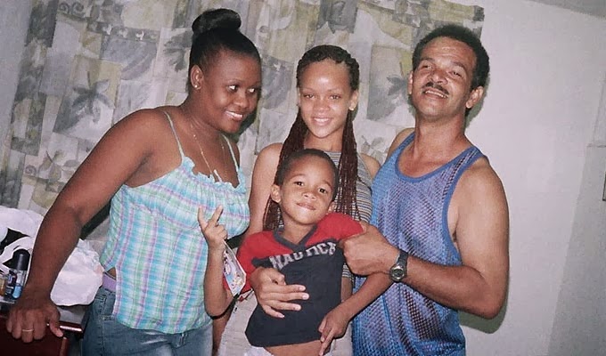 Singer Rihanna Childhood Photo with Parents Father Ronald Fenty, Mother Monica Braithwaite & Younger Brother Rorrey Fenty - Family Photo | Singer Rihanna Childhood Photos | Real-Life Photos