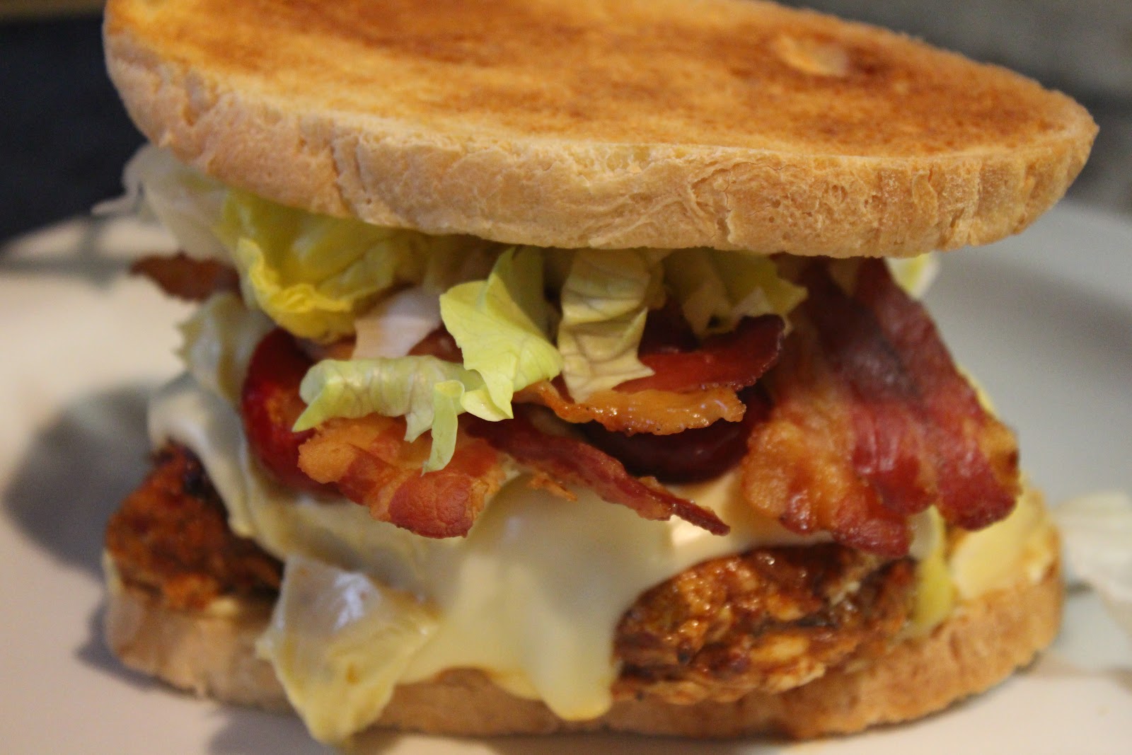 FLOWER POT KITCHEN JAMAICAN JERK STICKY CHICKEN AND BACON CIABATTA SANDWICH