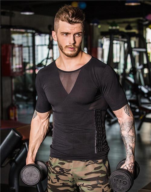 Men's Body building Slimming Posture Compression Fitness Shirt