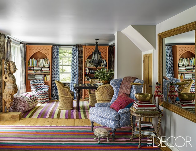 Collide with extreme global boho in textile designer’s country home - dining room bohohome.com @bohosusan