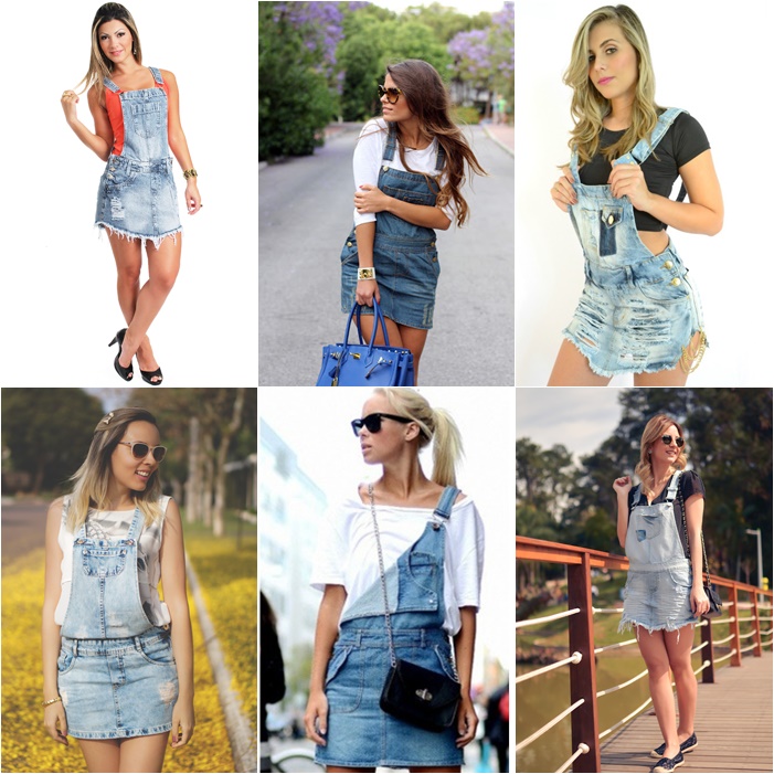 blusa com jardineira