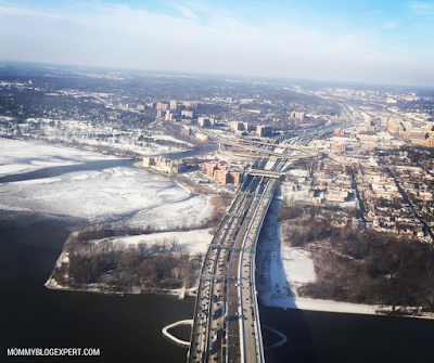 Aerial View of Maryland Washington DC Area in Winter