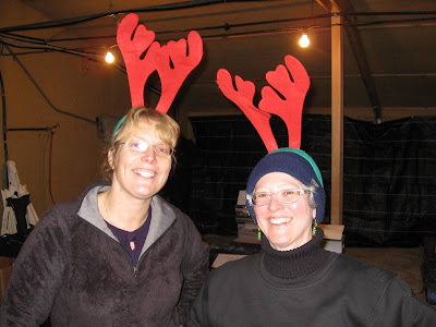 Me and Kirsty posing with our festive antler headgear