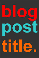 blog post title