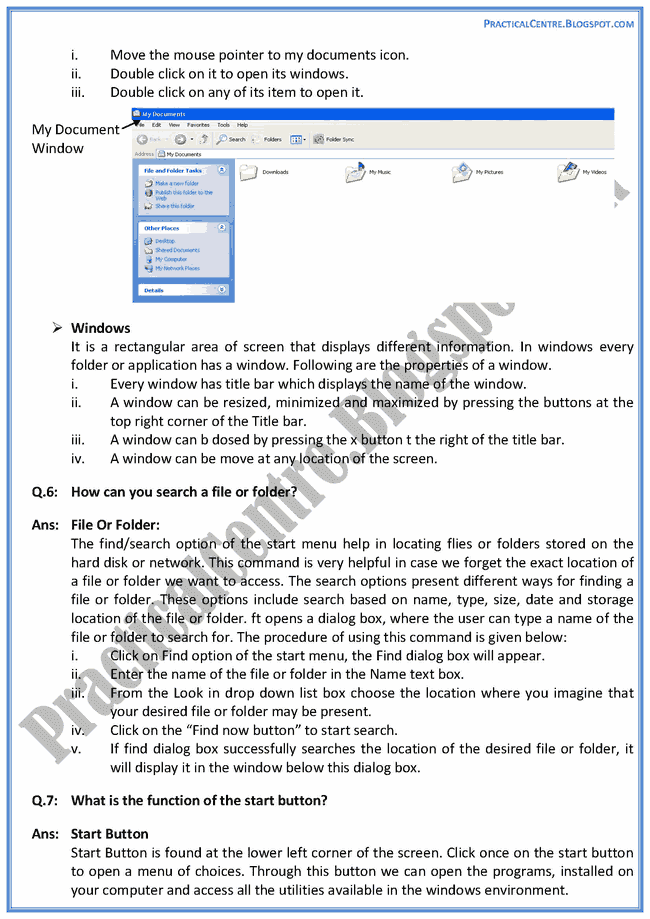 introduction-to-windows-operating-system-descriptive-questions-answers-computer-9th