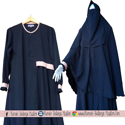 Gamis Wolfis Syar'i Hitam Gamis Wolfis Syar'i Hitam