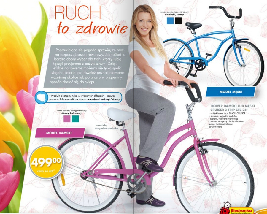 Testujemy produkty z Biedronki Rower damski lub męski Cruiser CTR 26