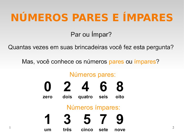 Numeros Pares E Impares Atividades De Matematica