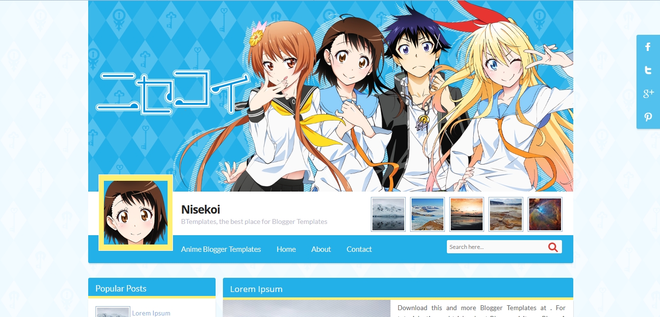Template anime keren gratis untuk blog part 1 Ngeblog