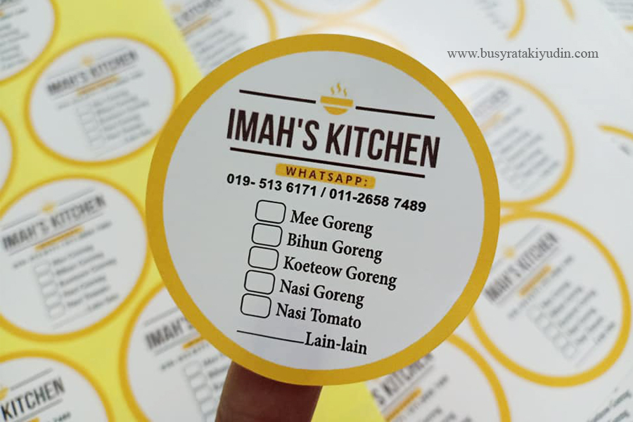label sticker, sticker makanan, sticker murah 5cm, 