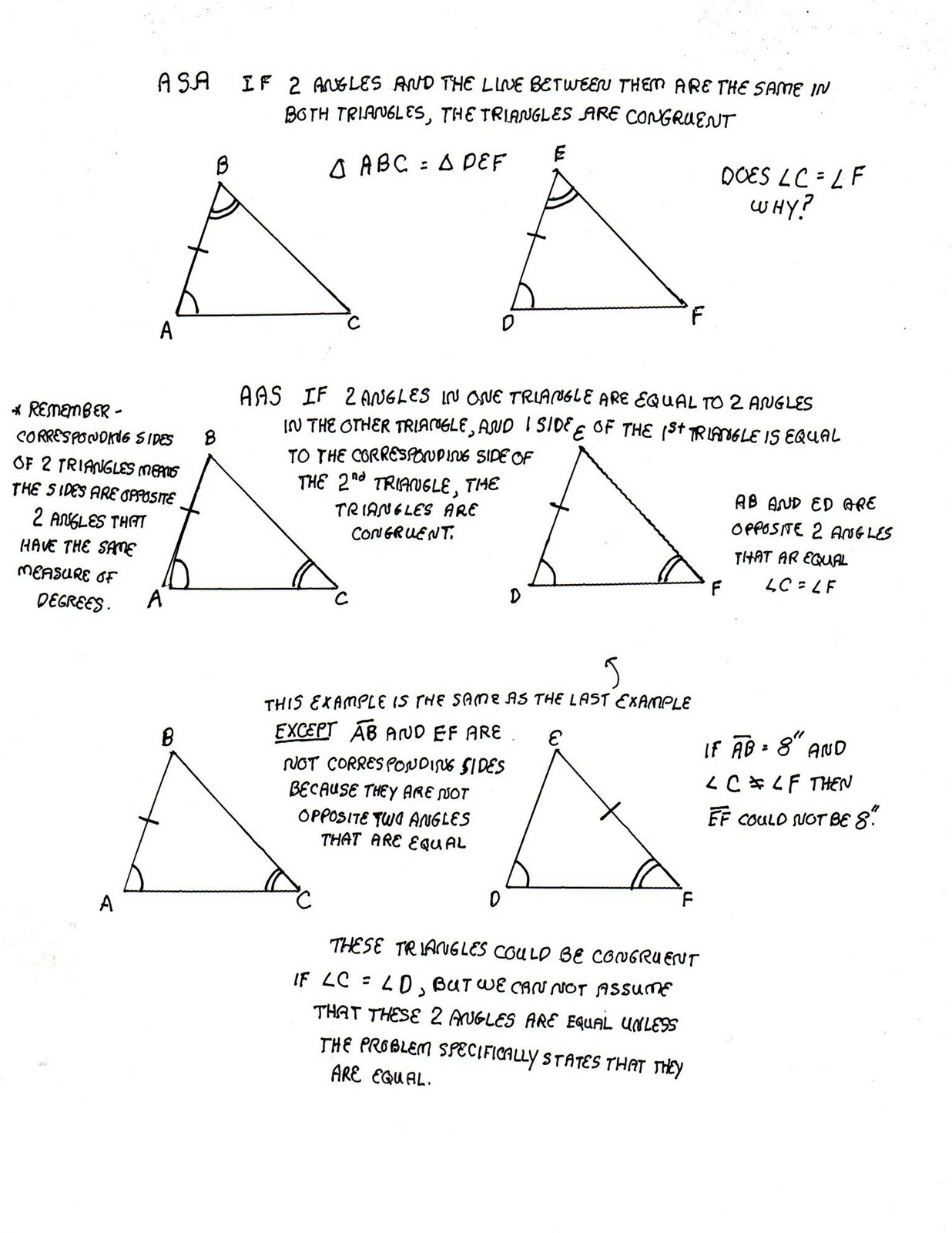 Proving Triangles Congruent Worksheet