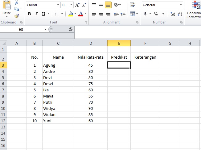 Belajar Microsoft Office Penggunaan Fungsi Logika If Pada Ms Excel