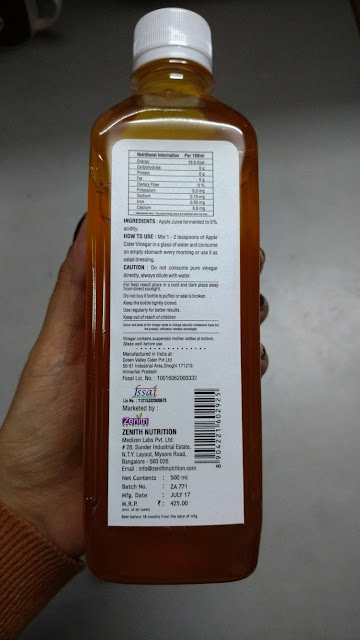 Zenith Nutritions Apple Cider Vinegar Review and Pictures