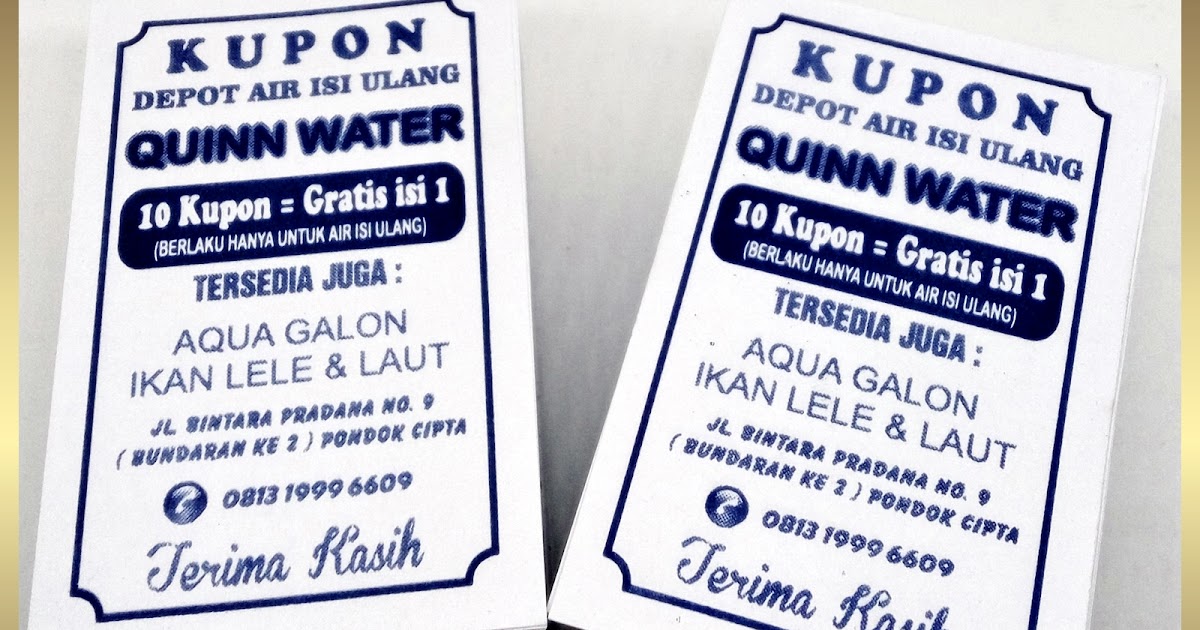 Cetak Kupon Depot Air Minum Isi Ulang Refill Galon