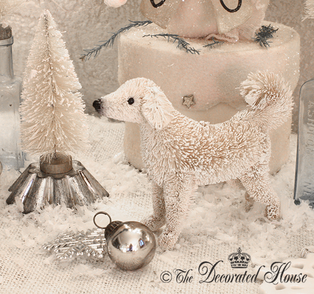 The Decorated House - Bottlebrush Dog - Bleached White