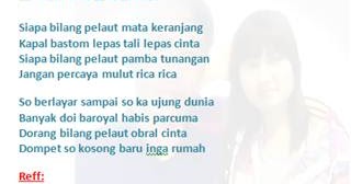 Lirik Lagu Daerah Manado Balada Pelaut Lagu Manado