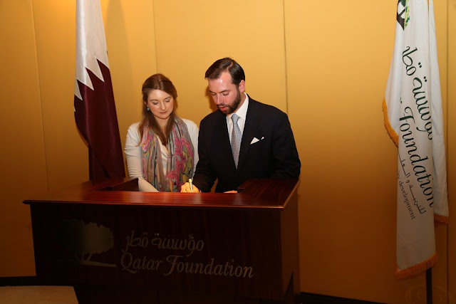 Qatar Foundation hosted Guillaume, Hereditary Grand Duke of Luxembourg and his wife Stéphanie, Hereditary Grand Duchess of Luxembourg