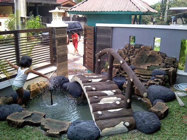 kolam taman minimalis depan rumah