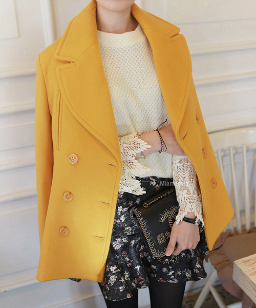 [Miamasvin] Slit Pocket Six Buttoned Coat KSTYLICK Latest Korean