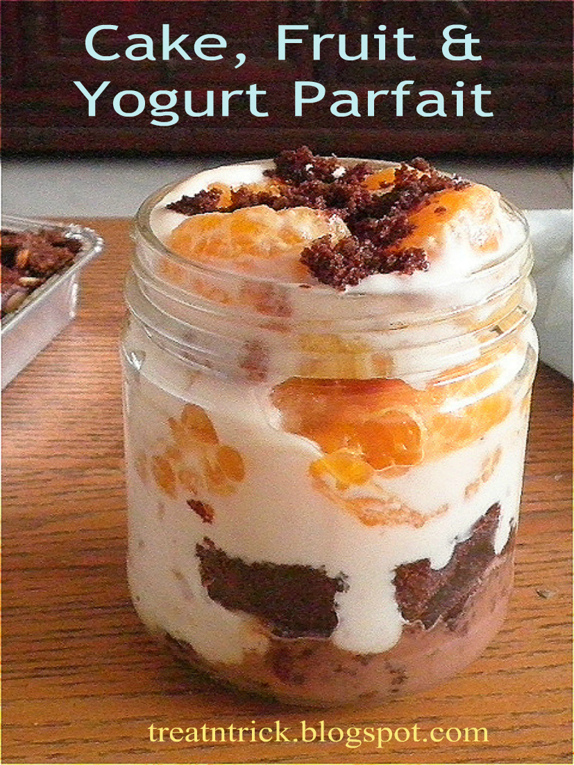 TREAT & TRICK CAKE, FRUIT & YOGURT PARFAIT