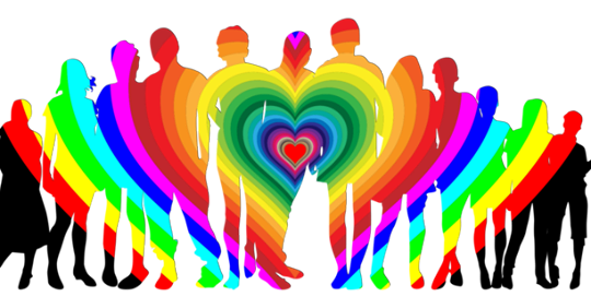 Rainbow-heart polycule graphic