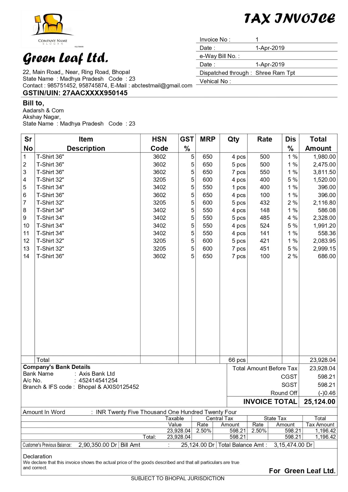 All Tally Invoice Format Sample's, Call Us (Whats App No.) 9407808553
