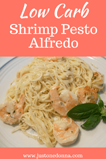 Low Carb Shrimp Pesto Alfredo
