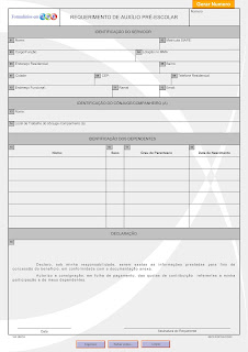 FORMULÁRIO REQUERIMENTO DE AUXÍLIO PRÉ-ESCOLAR